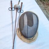 Vintage French Fencing Mask and 3 Swords (Sabre, Sabre or Foil) by L. Carré París