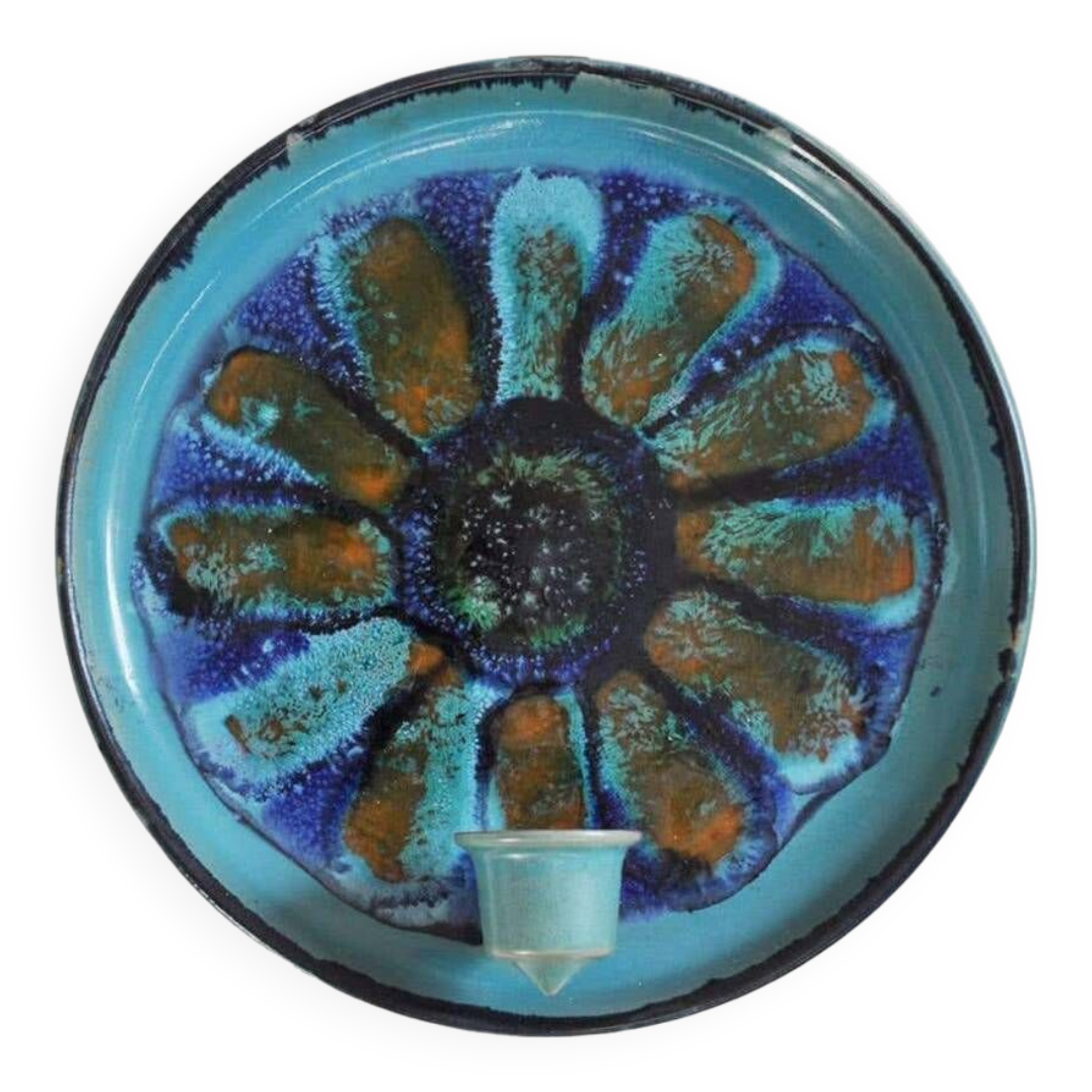 Danish ceramic candlestick from Jette Hellerøe, 1970s