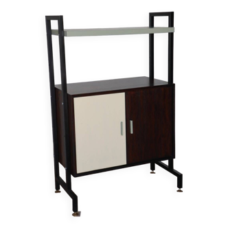Vintage modular bookcase in wood and metal, 1960s