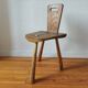 Tripod chair in solid wood – Handcrafted – Brutalist spirit