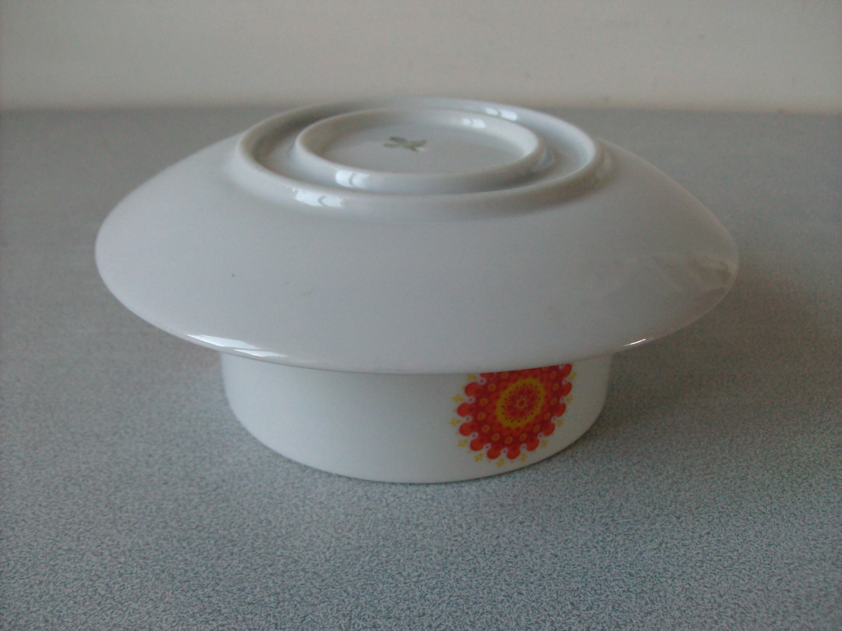 Old saucière bowl décor big orange flower 1970s Winterling Bavaria