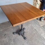 Bistro table 70/70cm solid wood top pedestal table