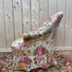 Fauteuil crapaud Napoléon III tissu fleuri
