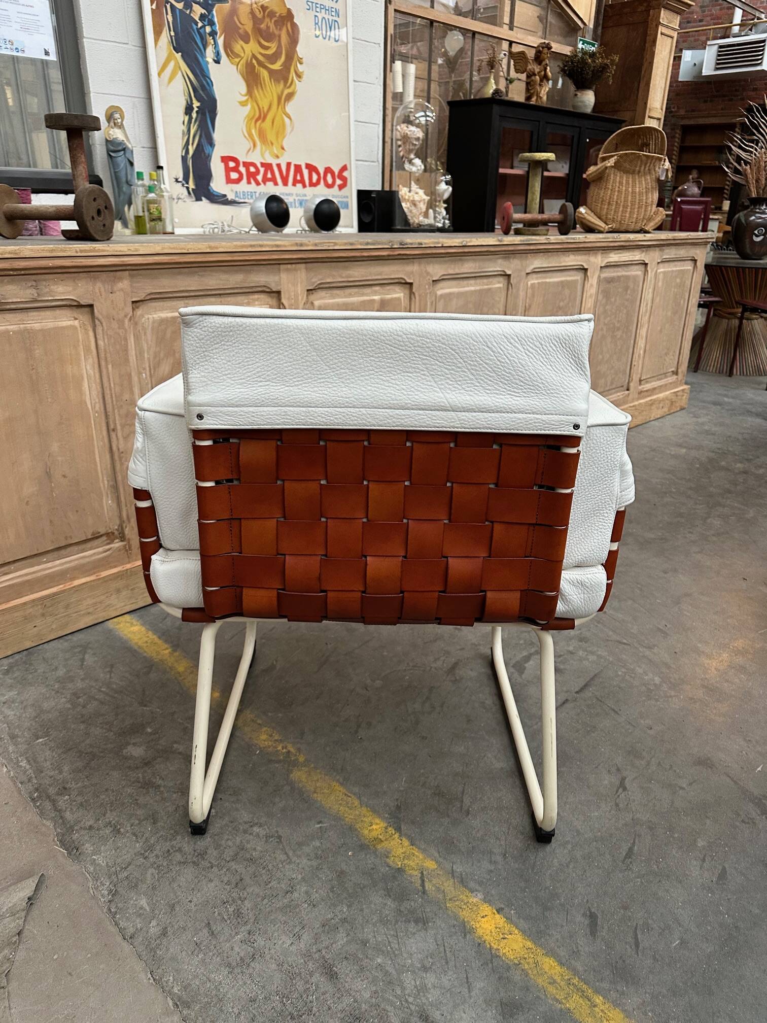 80s leather armchair