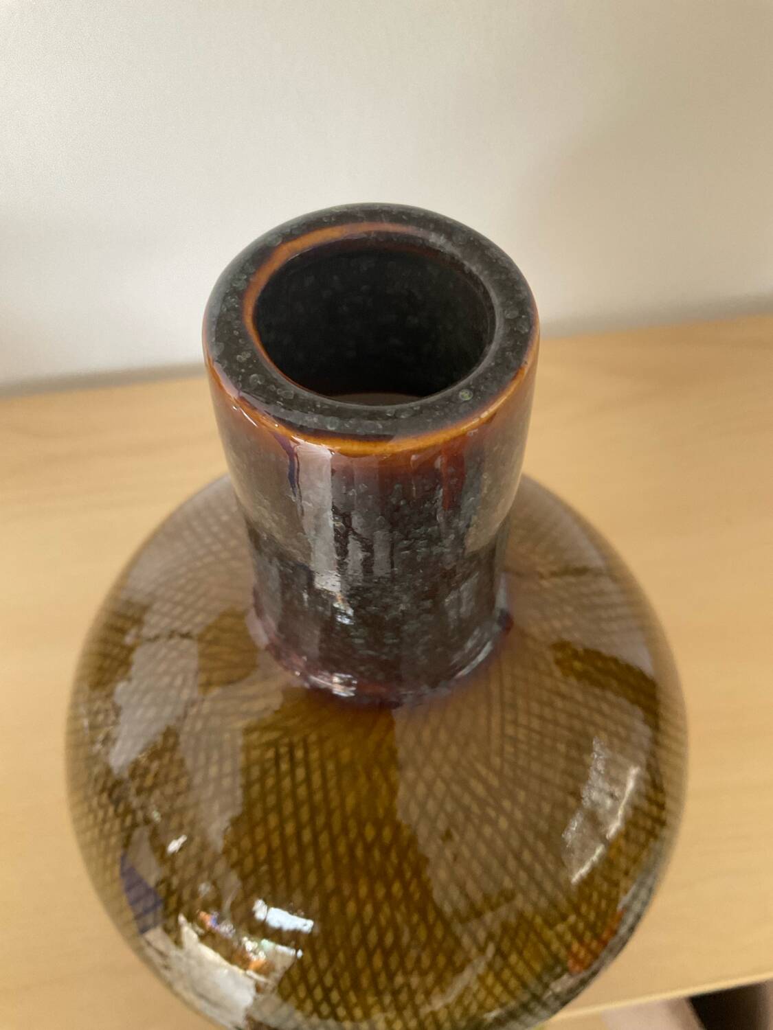 Vase vintage en céramique émaillée