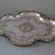 Rose-style silver metal tray - EH monogrammed