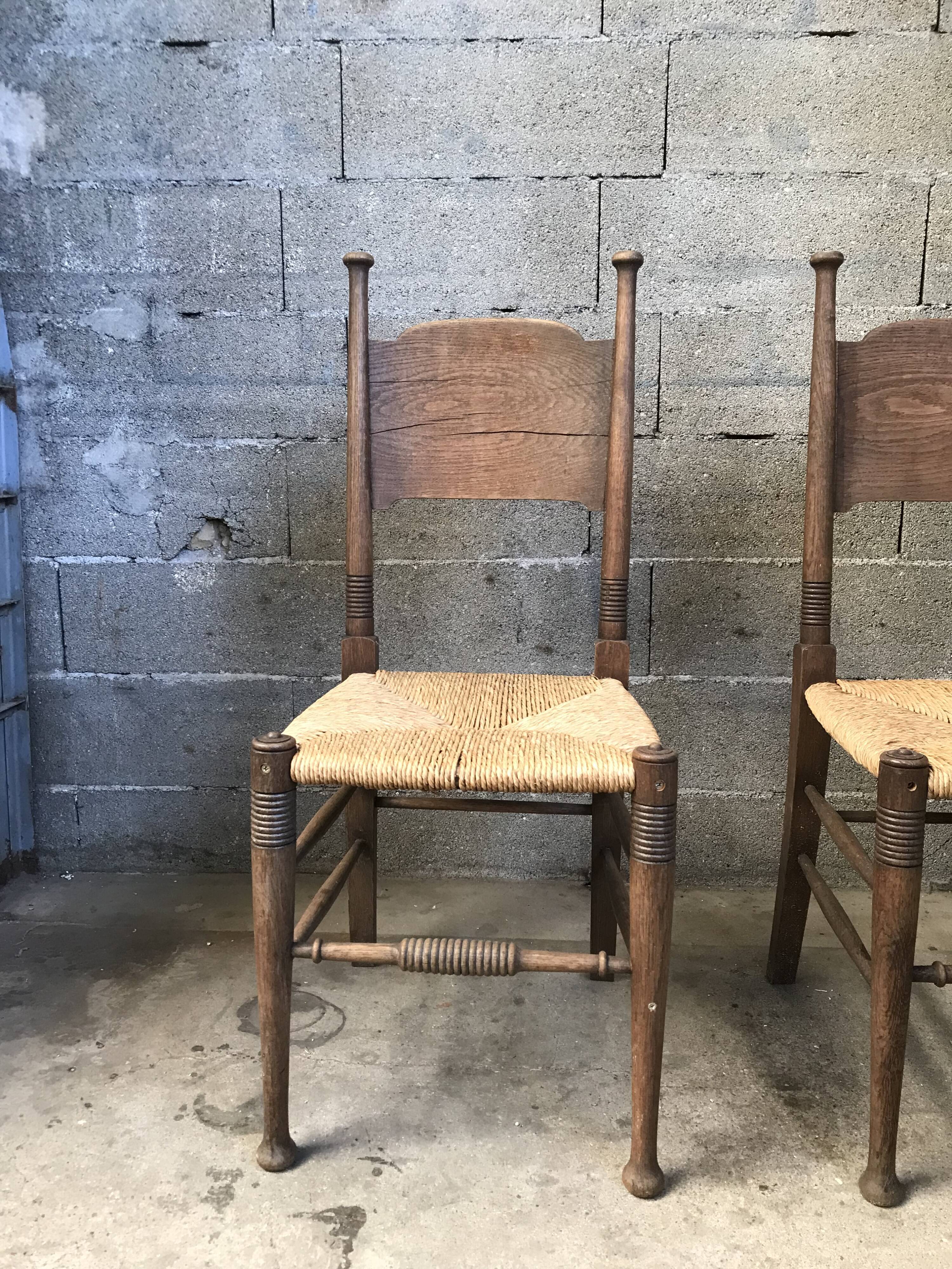 Pair of chairs by E G Punnett edition William Birch circa 1910