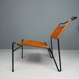 A. A. Dolleman Lounge Chair by Metz & Co, Mid-Century Leather & Metal