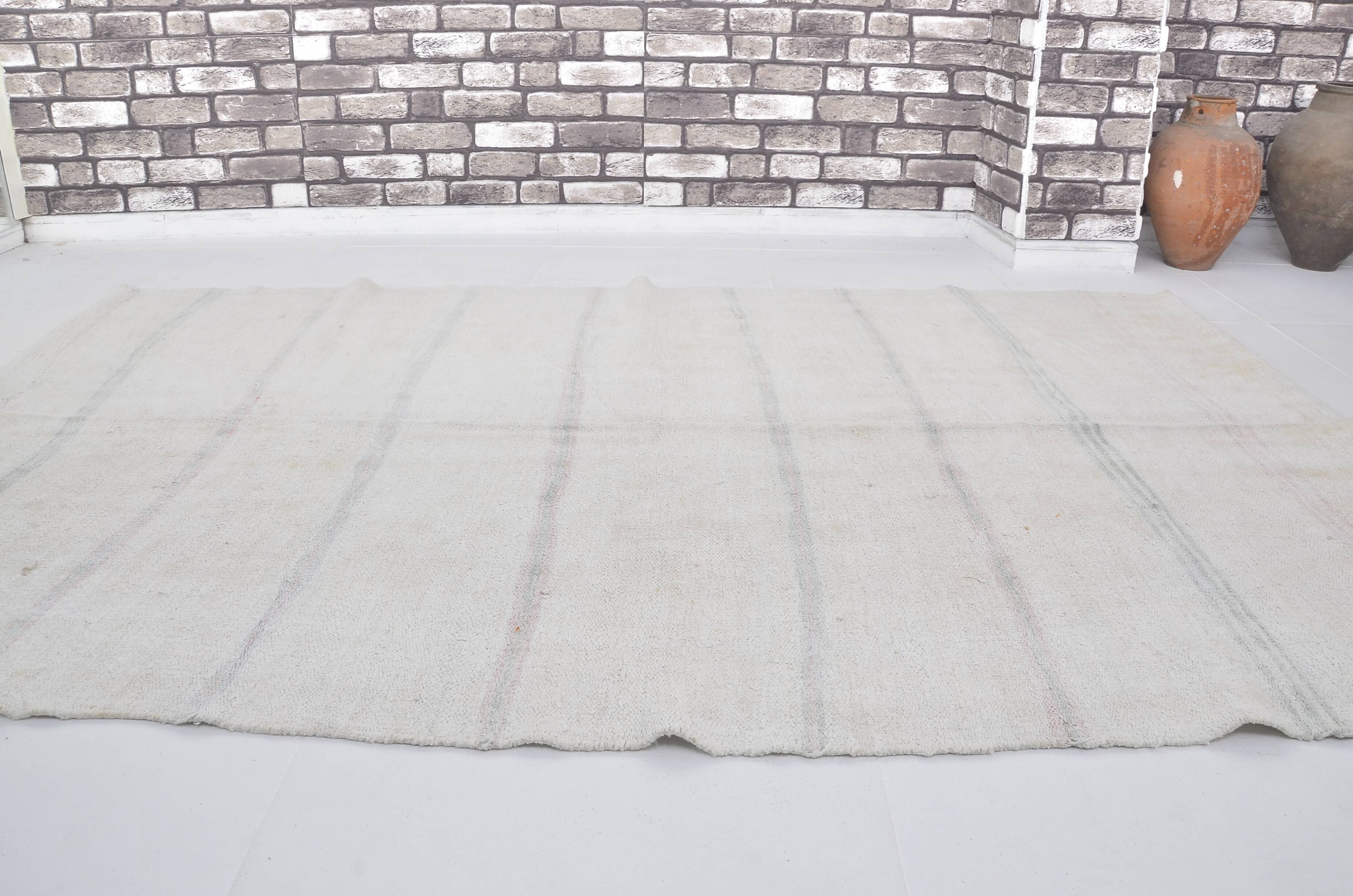 Stripe Neutral Vintage Hmep Kilim Rug sku 3678