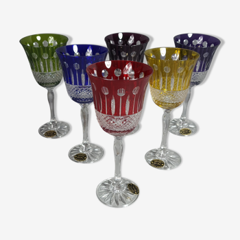 6 verres à vin du Rhin Cristallerie de Lorraine modèle Tomy + boite d'origine SB