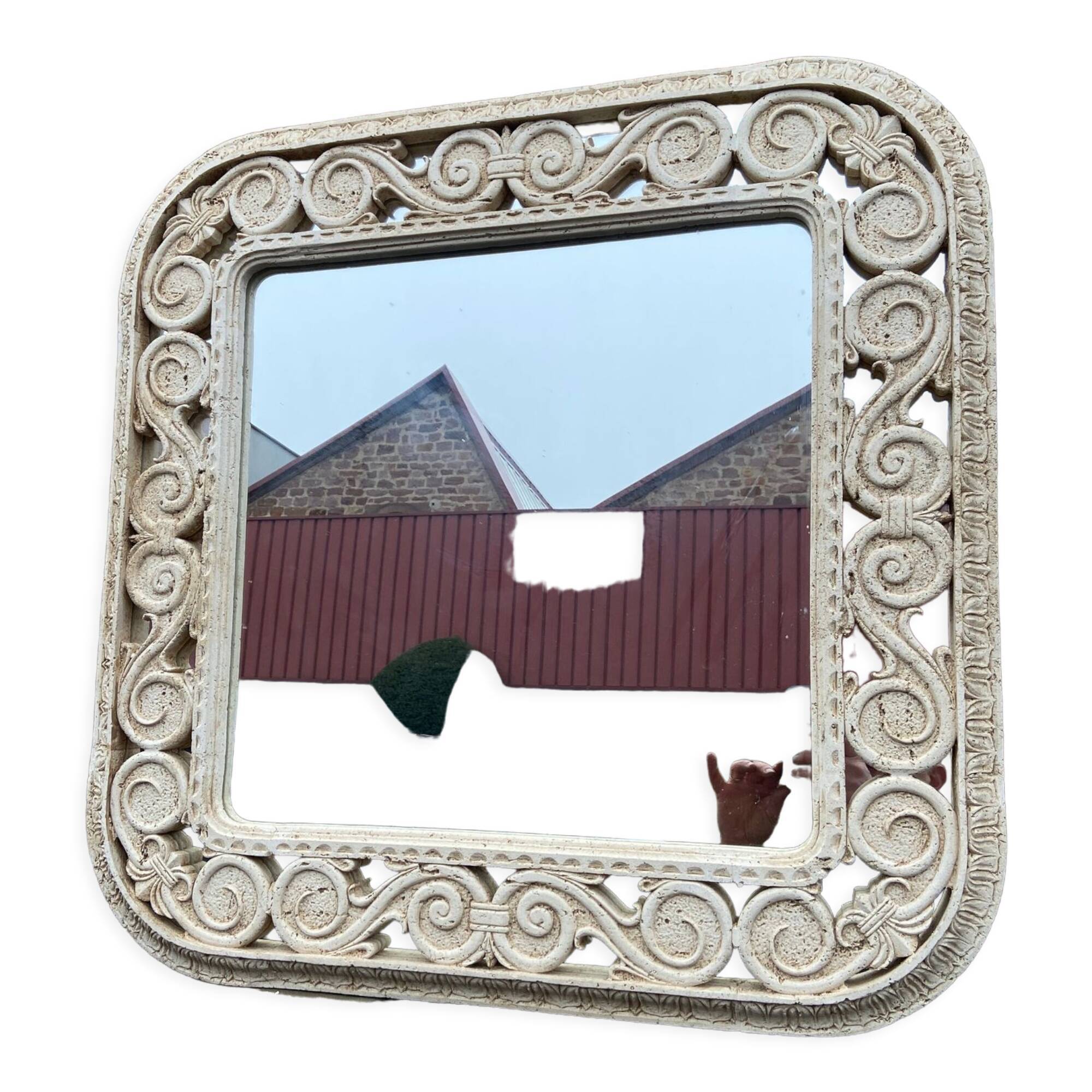 Mirror in travertine from italy