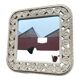 Mirror in travertine from italy
