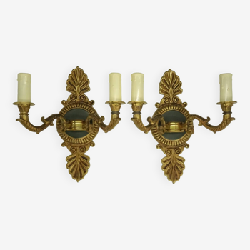 Pair of sconces with Empire style palmettes