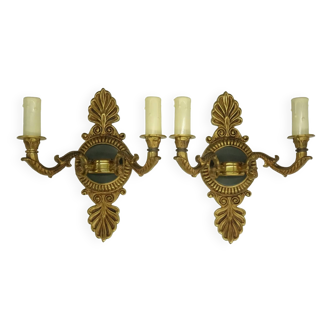 Pair of sconces with Empire style palmettes