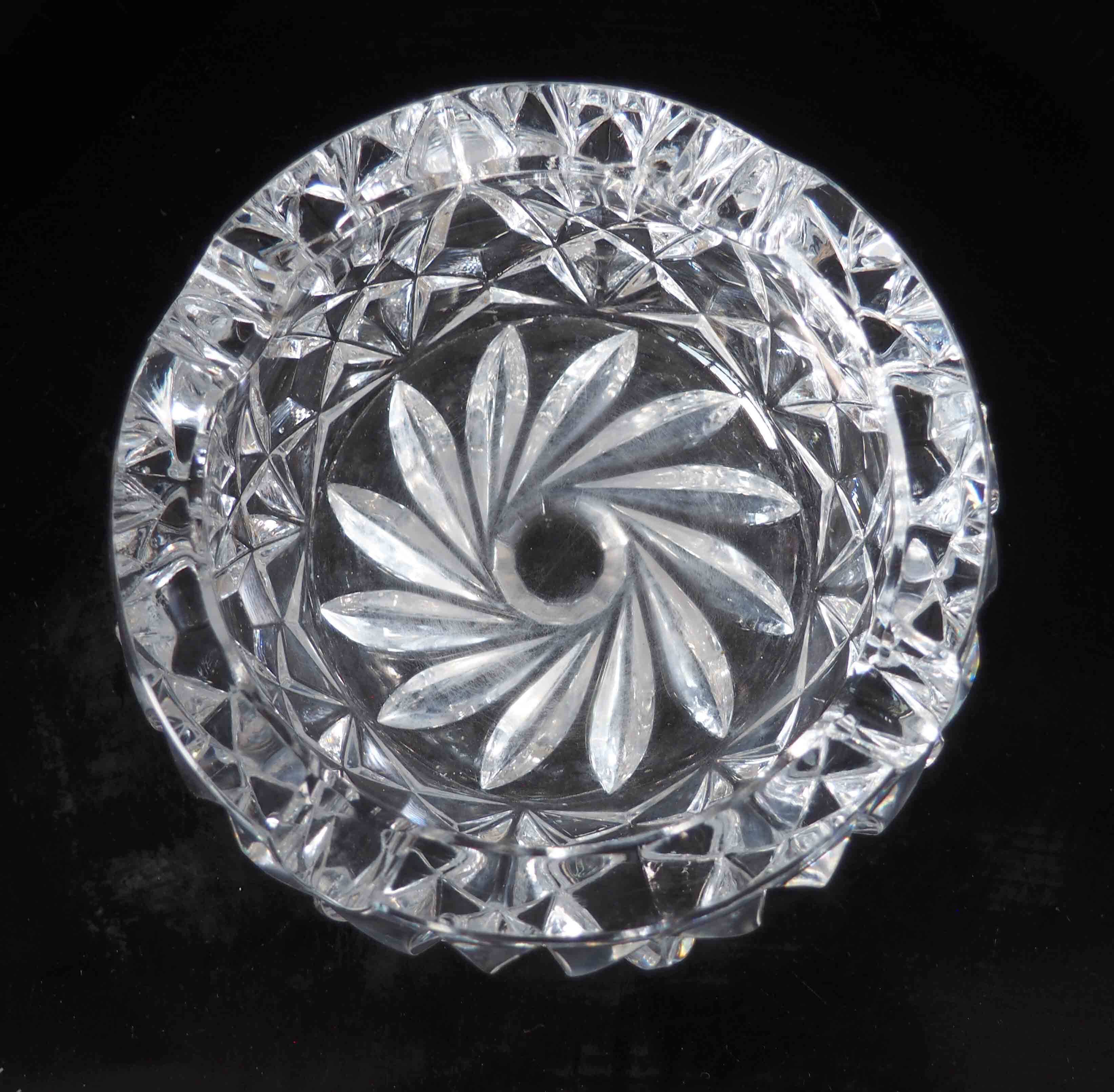 Cut crystal ashtray