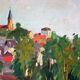 Countryside landscape oil on isorel by charley garry (1891_1973)