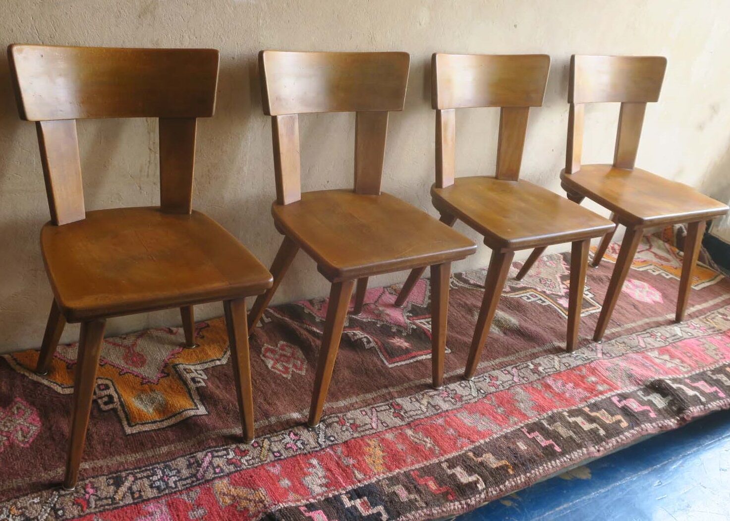 Set of four Brutalist chairs 1940s-1950s