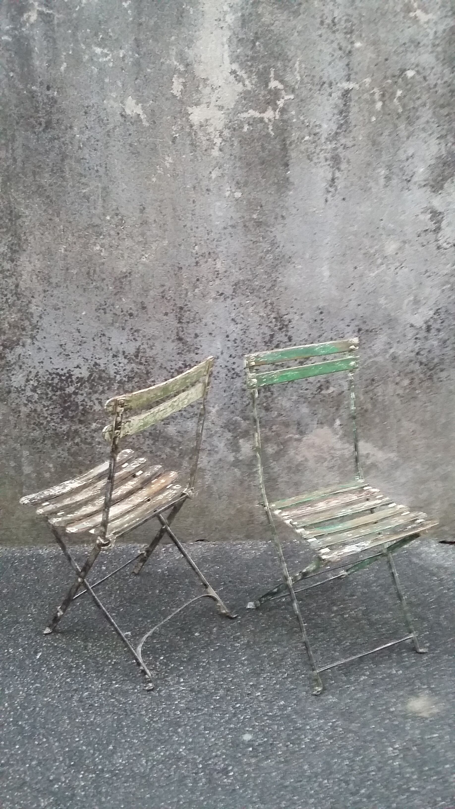 2 folding bistro / garden chairs fermob 1950