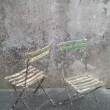 2 folding bistro / garden chairs fermob 1950