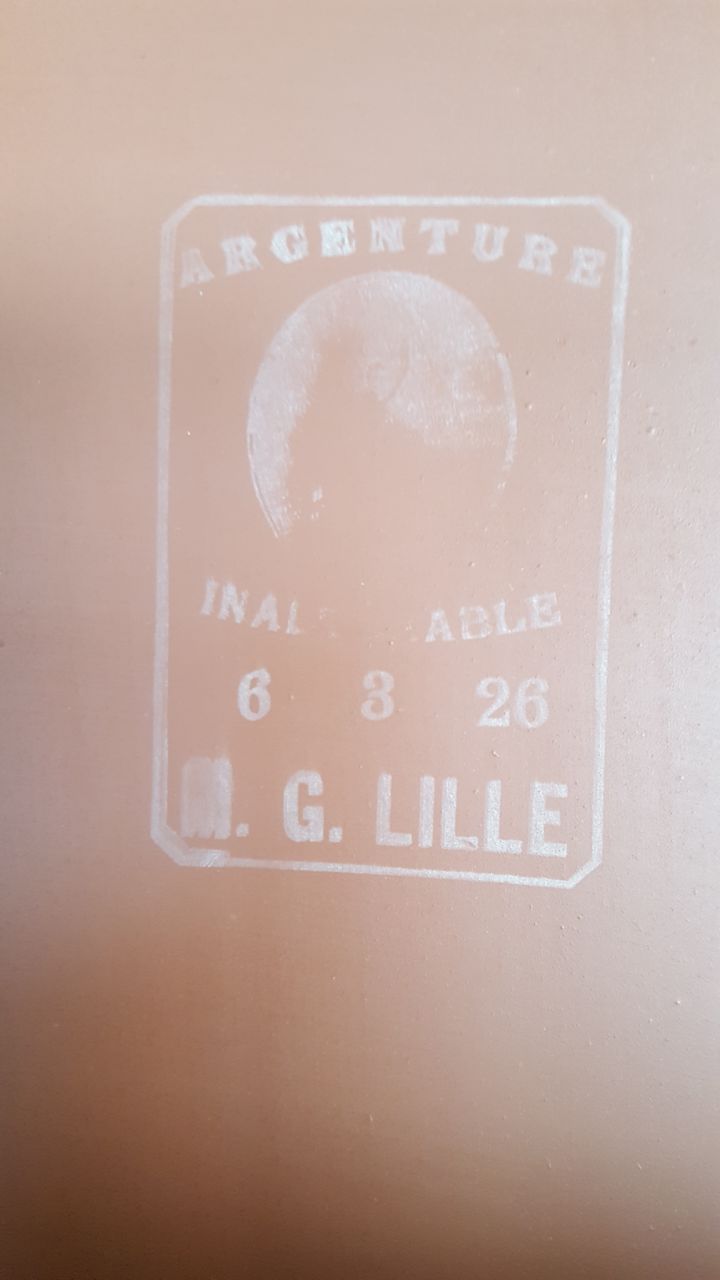 Antique mirror beveled restyled silver patinated black 58x159cm