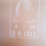 Antique mirror beveled restyled silver patinated black 58x159cm