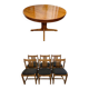 Baumann table and 6 elm chairs set, 1970s