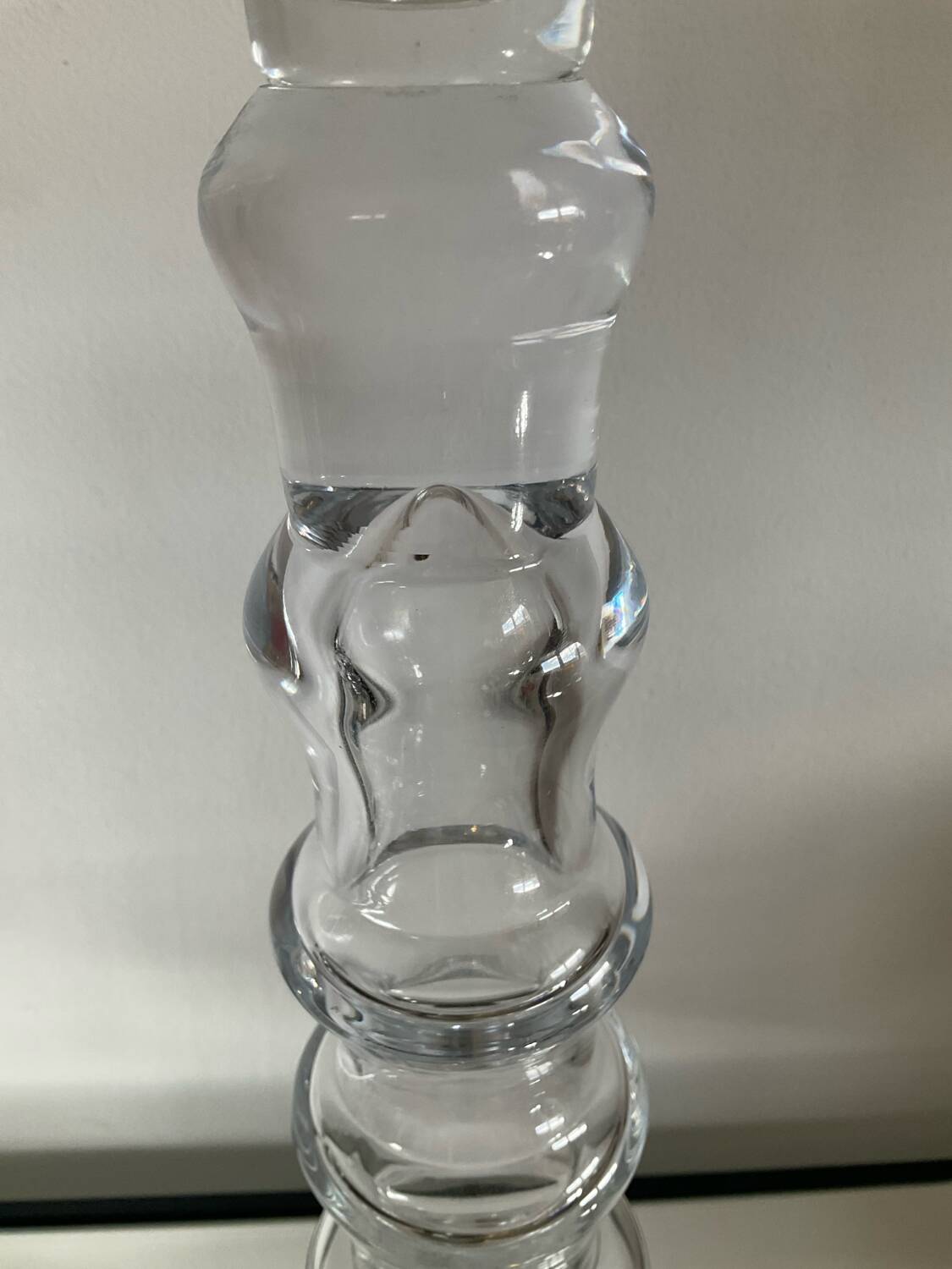 Pair of vintage blown glass candlesticks