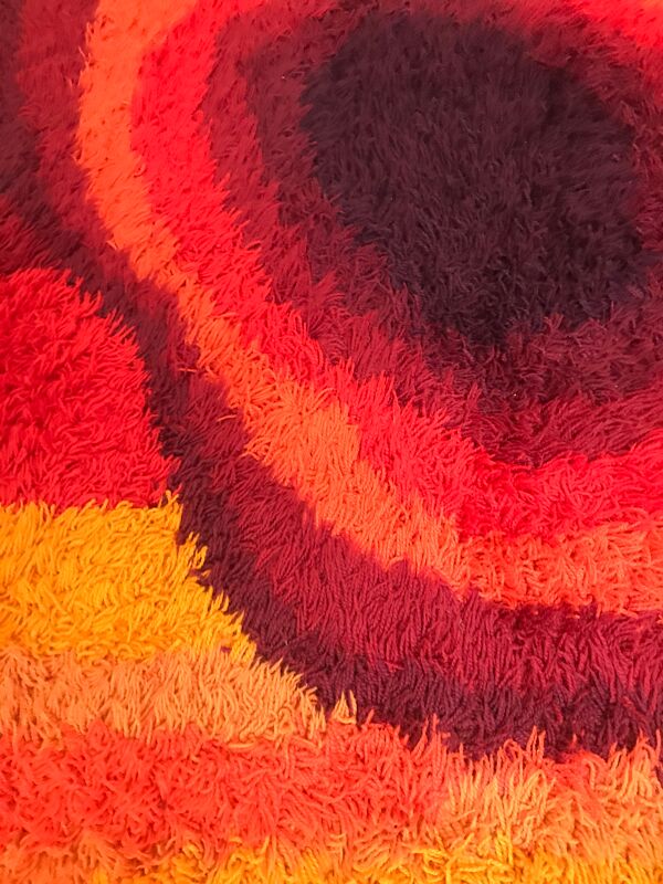 Tapis XXL Ege Taepper Rya De Luxe, Rug en laine orange 70