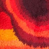 Tapis XXL Ege Taepper Rya De Luxe, Rug en laine orange 70