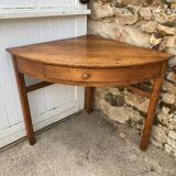 Table bureau d’angle coin en bois massif avec 1 tiroir