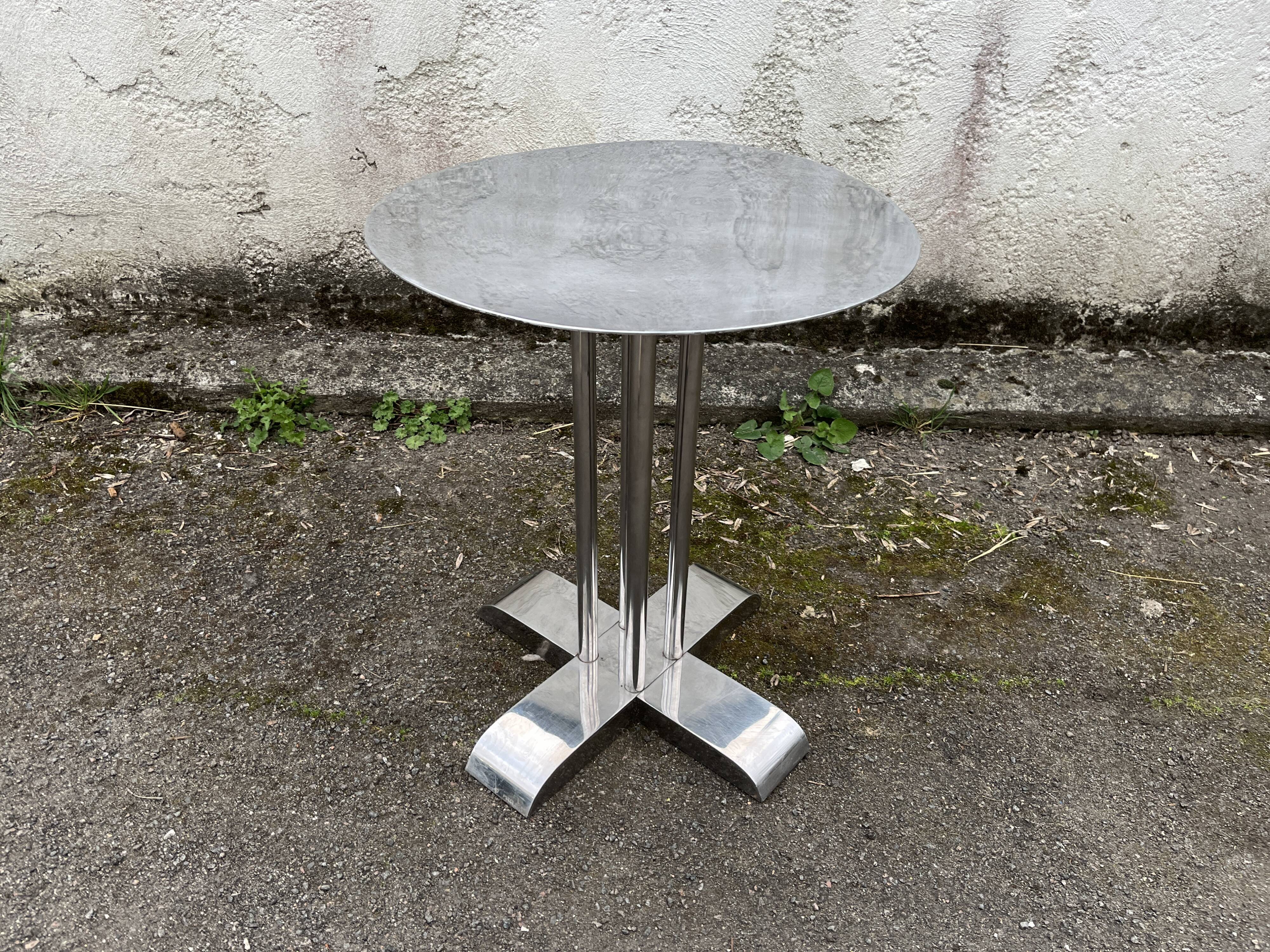 Modern round metal side table