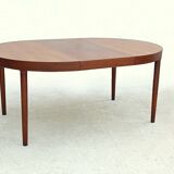 Table danoise ronde Harry Ostergaard pour Randers Mobelfabrik extensible teck 1960