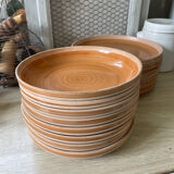 Set of 8 dessert plates in Sarreguemines stoneware