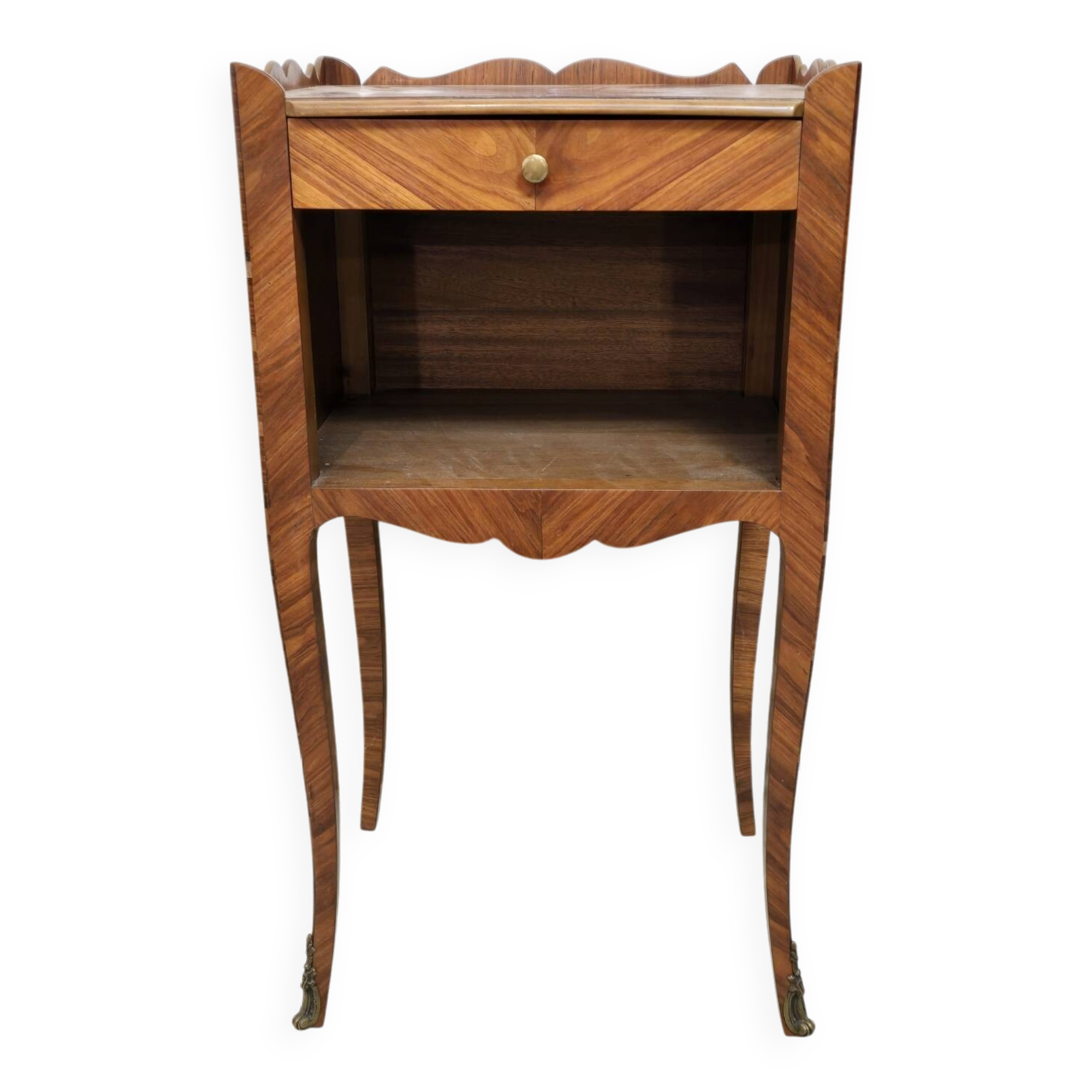 Louis XV style marquetry bedside table