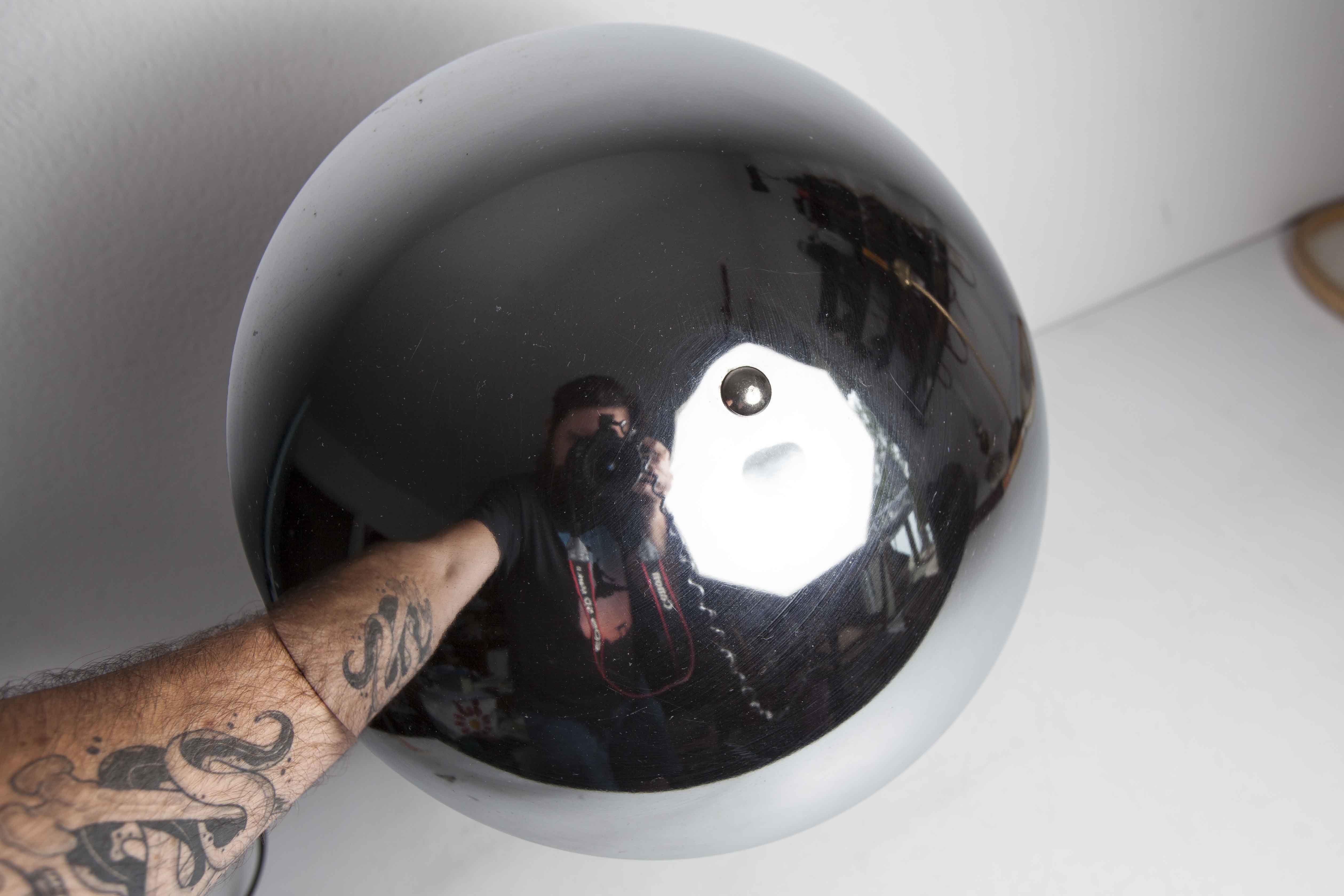 Liner lamp 1980 wood and chrome