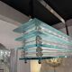 Large suspended chandelier, glass ceiling light, Italy 1970s.