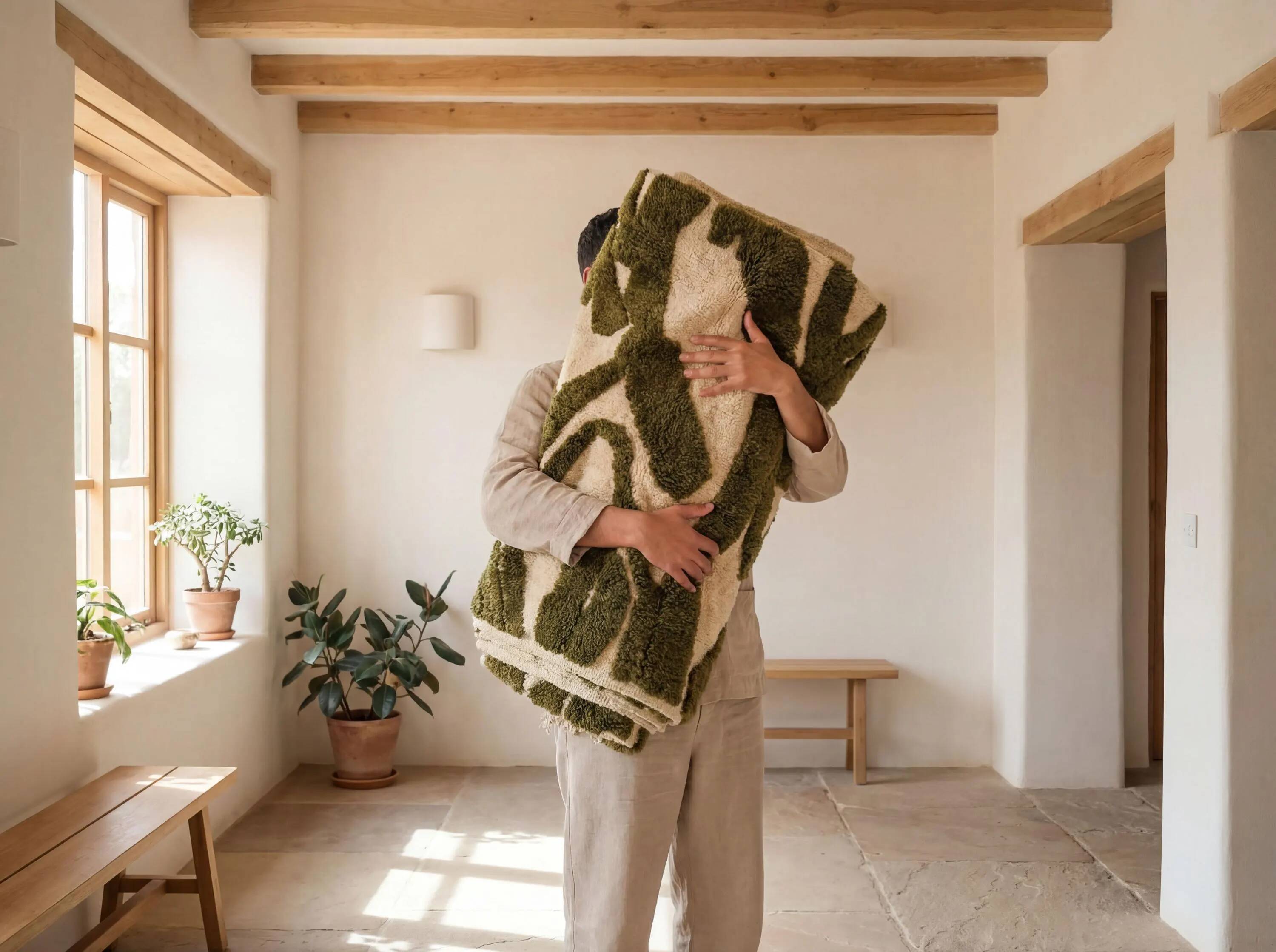 Traditional Moroccan rug, pure wool, 3x2 m.