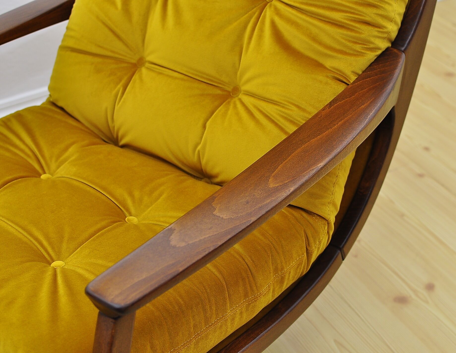 Swivel armchair in velor upholstery, 1970s