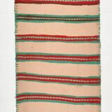 2x10 Striped Pattern Red Green Kilim Runner Rug, 79x323Cm