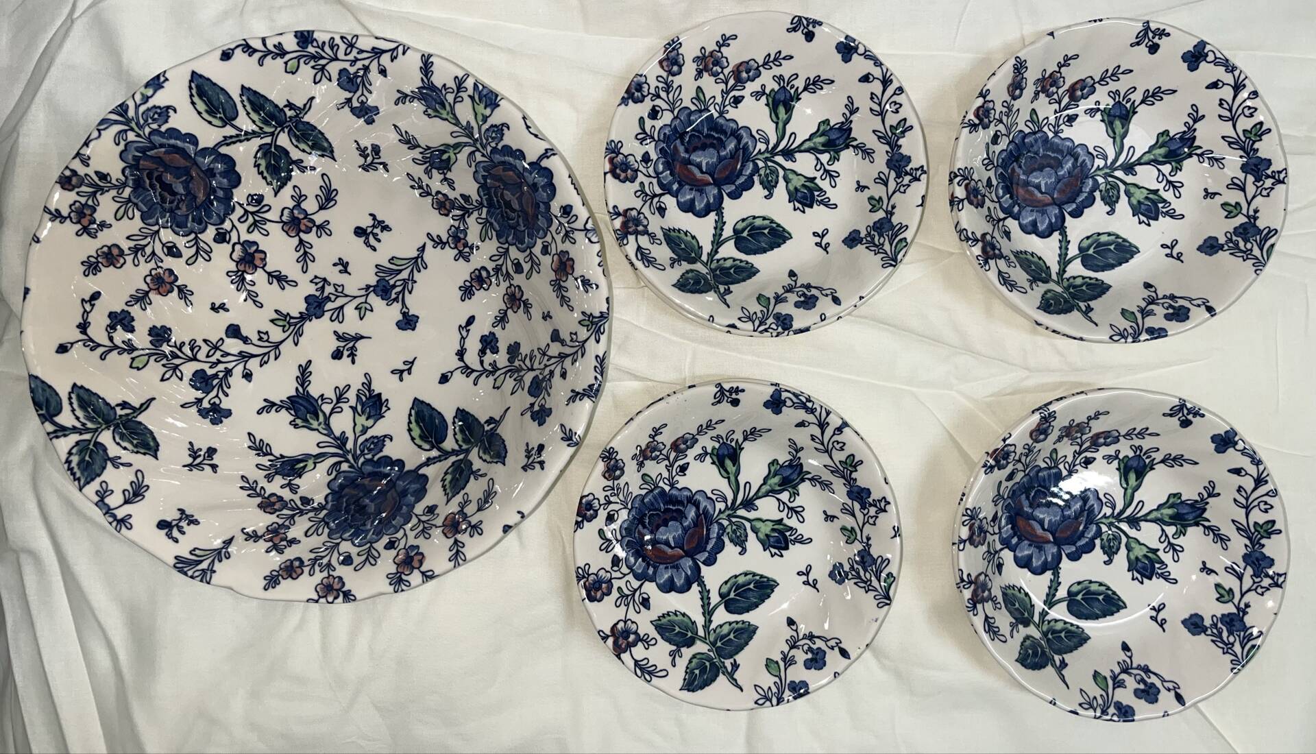 Dessert service set Johnson Brothers - Rose Chintz Blue