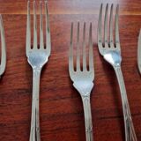 Christofle - Series 9 fish forks, Crossed Ribbons model, in silver-plated metal