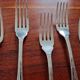 Christofle - Series 9 fish forks, Crossed Ribbons model, in silver-plated metal