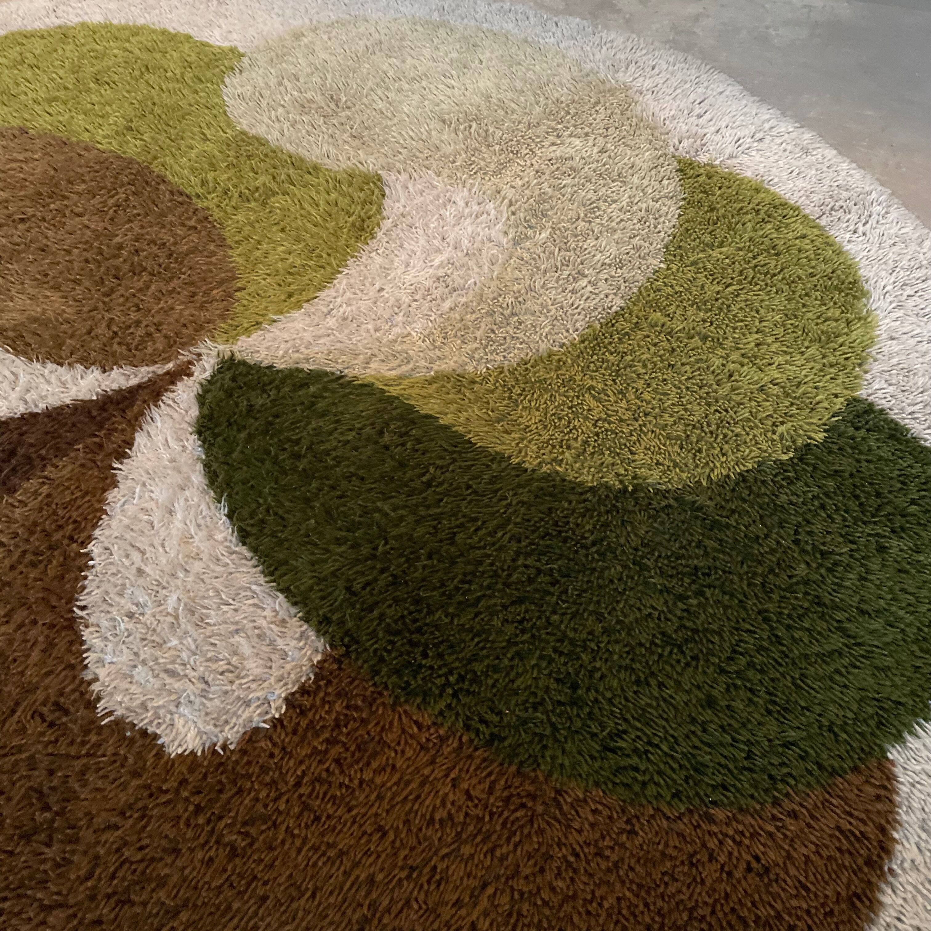Xl psychedelic high pile rya rug desso netherlands, 1970s