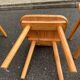 4 rounded Scandinavian dining chairs in solid pine from the 1980s.