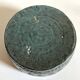 Green-blue enameled ceramic (stoneware) candy box with mermaid decoration, mid-20th century