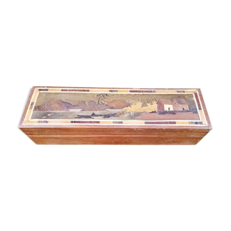 Old wooden box and marquetterie