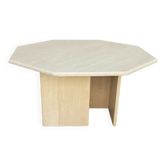 Exagonal travertine coffee table