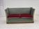 1970s, Danish 2-seater drop arm "Spanish" sofa, green and red velour.