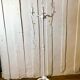 Floor lamp three lights solid bronze patina white