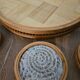 Plateau et sous-verres en rotin